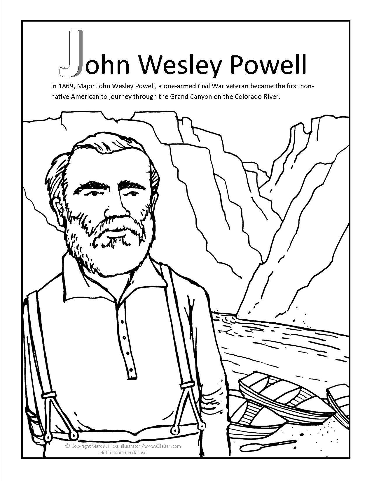 1275x1650 John Wesley Powell Coloring Pa