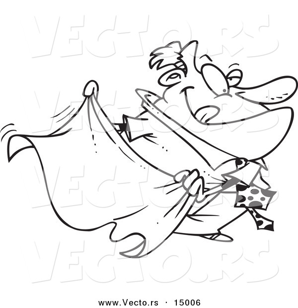 600x620 Vector Of A Cartoon Businessman Teasing With A Cape