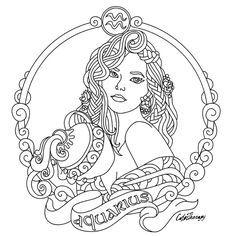 236x236 Lady Death Capricorn Bw By Toolkitten Adult Coloring Pages