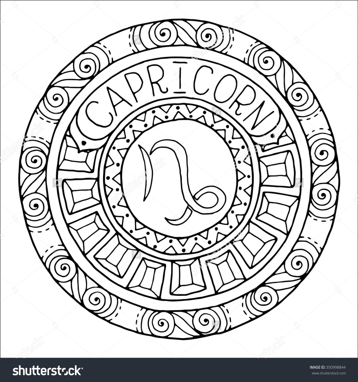 1500x1600 Zodiac Sign Of Capricorn Shutterstock 350998844 Coloring