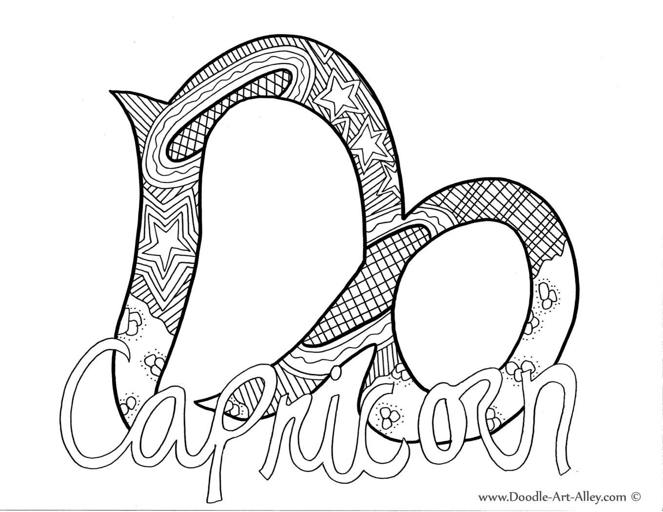 1360x1049 Capricorn.jpg Coloring Pages Zodiac And Coloring Books