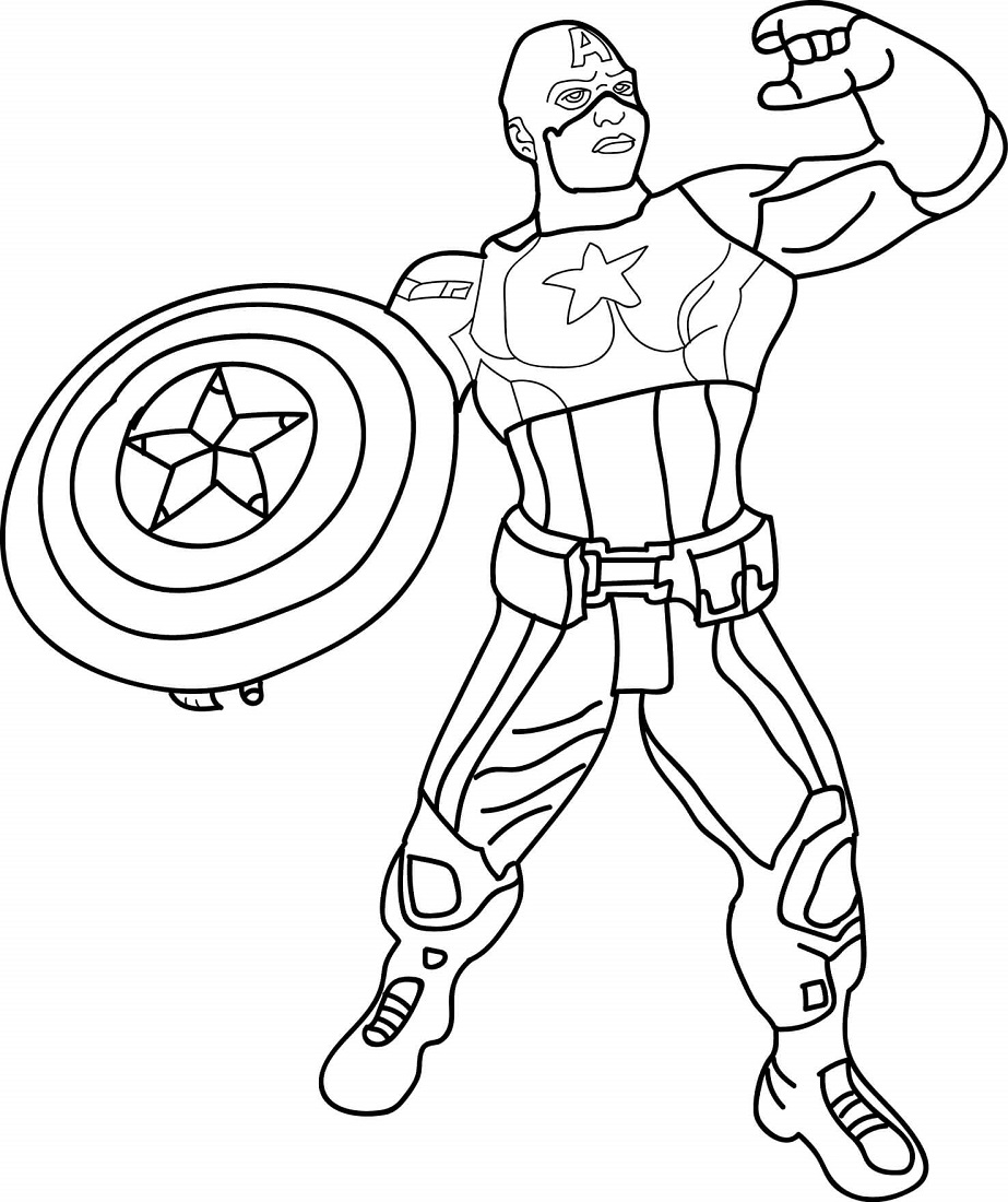 923x1100 30 Printable Captain America Coloring Pages
