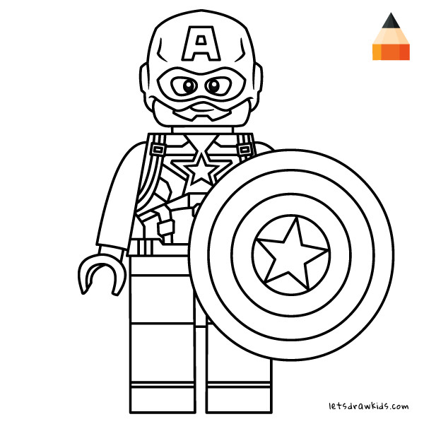600x600 Coloring Pages Lego Captain America How To Draw Lego Marvel S