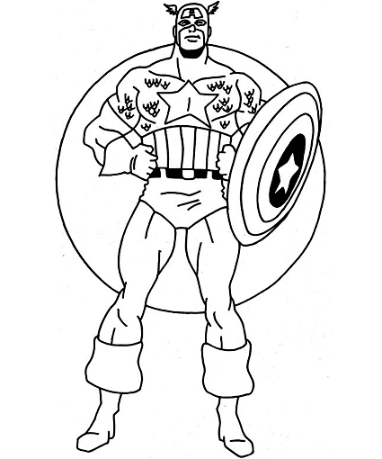 425x510 Captain America Coloring Pages Picasso Superhero Project