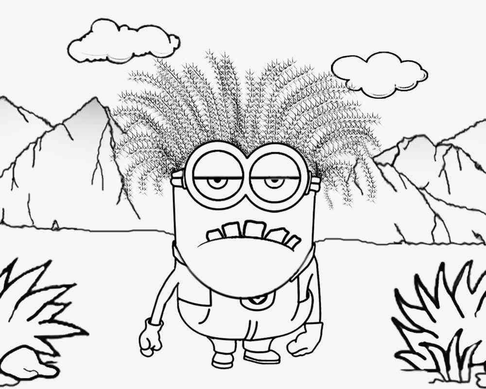 1000x800 Costume Wild Caveman Coloring Pages Evil Minion Drawing Image