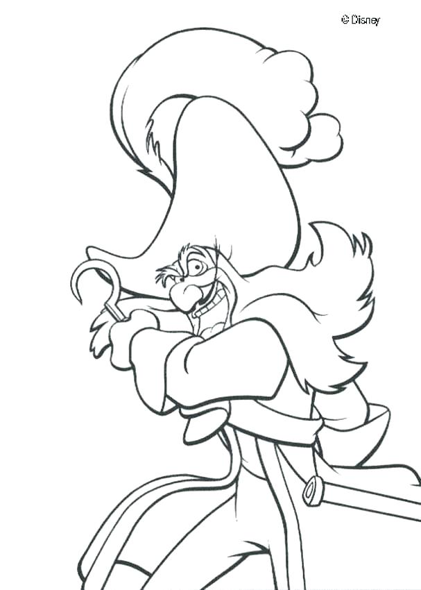 607x850 Captain Hook Coloring Pages Interesting Captain Hook Coloring