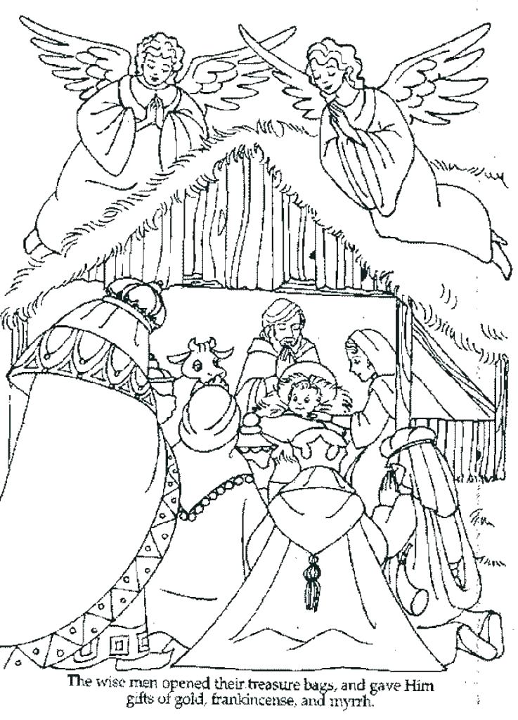 737x1024 Coloring Manger Scene Coloring Page Pages Printable Nativity Pdf