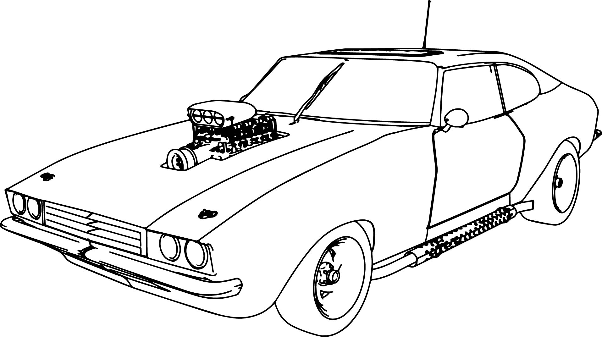 1915x1072 Muscle Car Coloring Pages Download