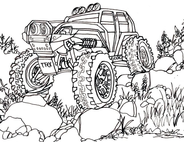 647x500 Coloring Pages ~ Cars Coloring Page Summit Trail Truck Drawing