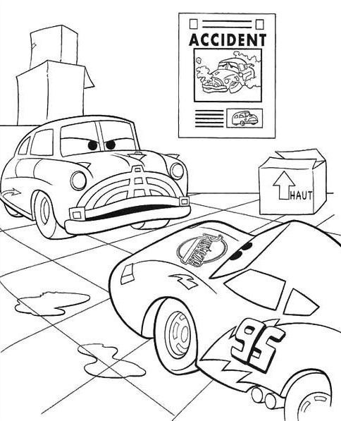 Car Crash Coloring Pages