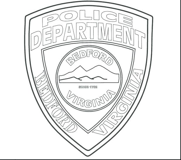 618x548 Police Badge Coloring Page Printable Police Hat And Badge Coloring