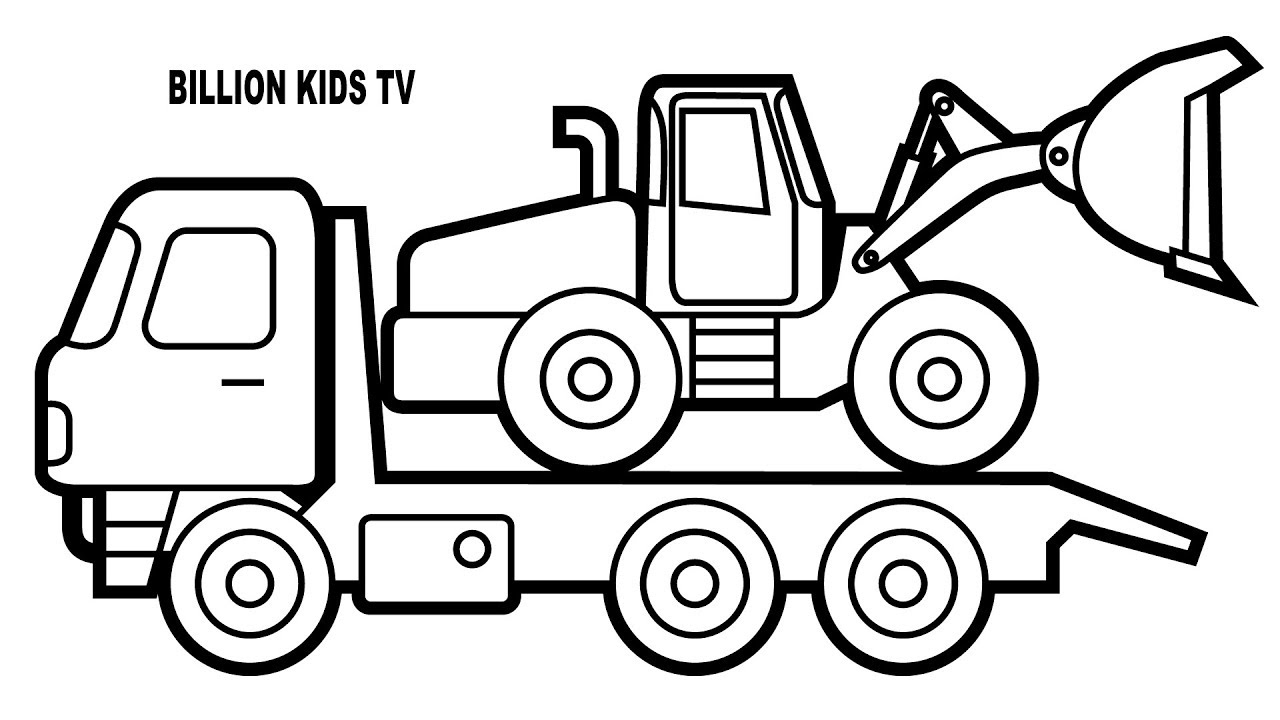 1280x720 Truck Coloring Pages, Colors With Car Carrier Truck, Fun Colouring