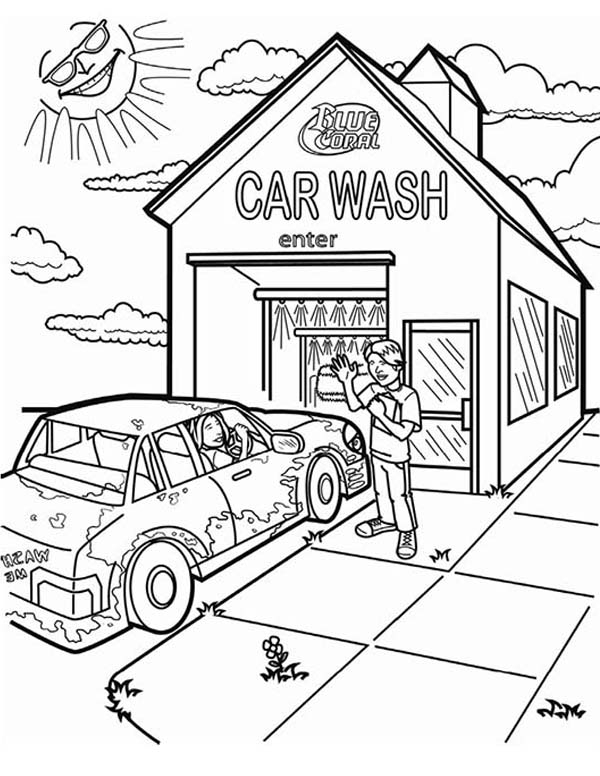 600x776 Coloring Pages Car Wash Blue Coral Car Wash Coloring Pages Best