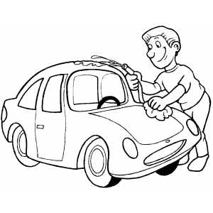 300x300 Polishing Car Coloring Page