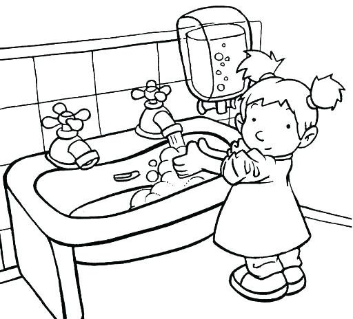 512x464 Washing Hands Coloring Page Hand Washing Coloring Sheets Washing
