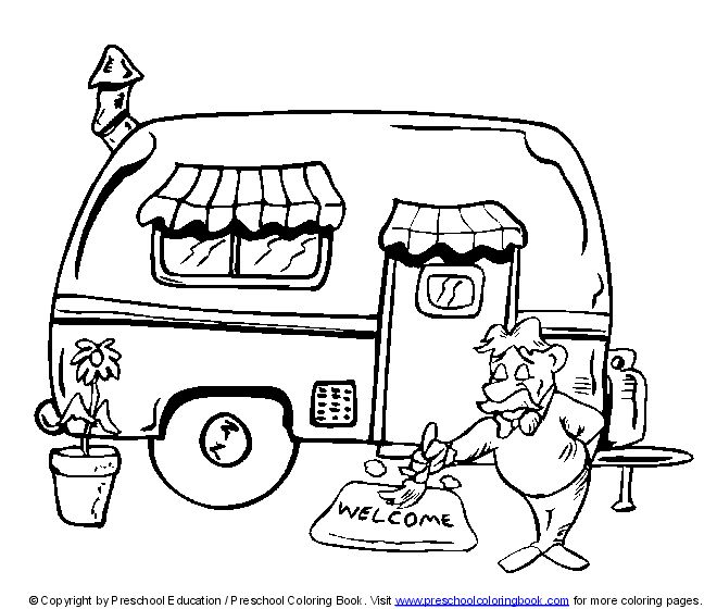 Caravan Colouring Pages