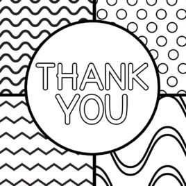 268x268 Thank You Card Coloring Page