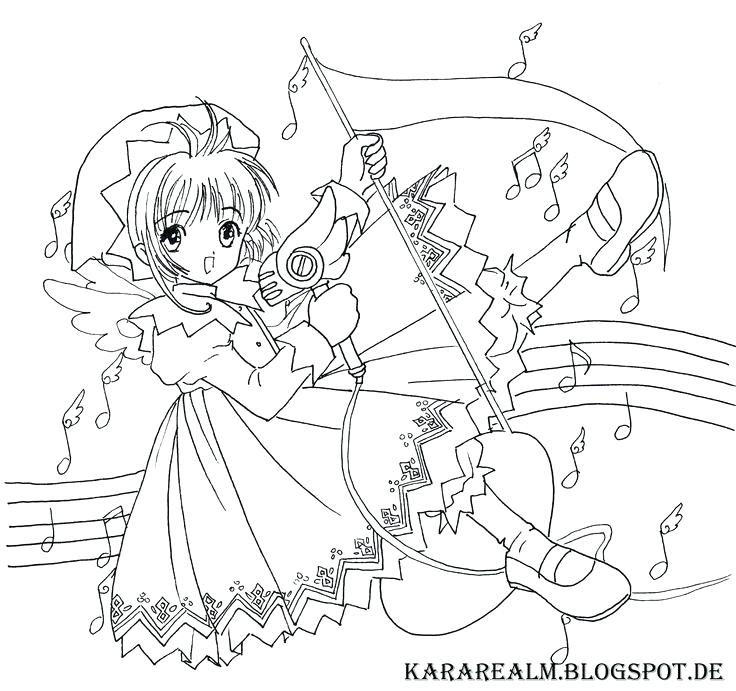736x691 Cardcaptor Sakura Colouring Pages Sakura Card Captor Coloring Page