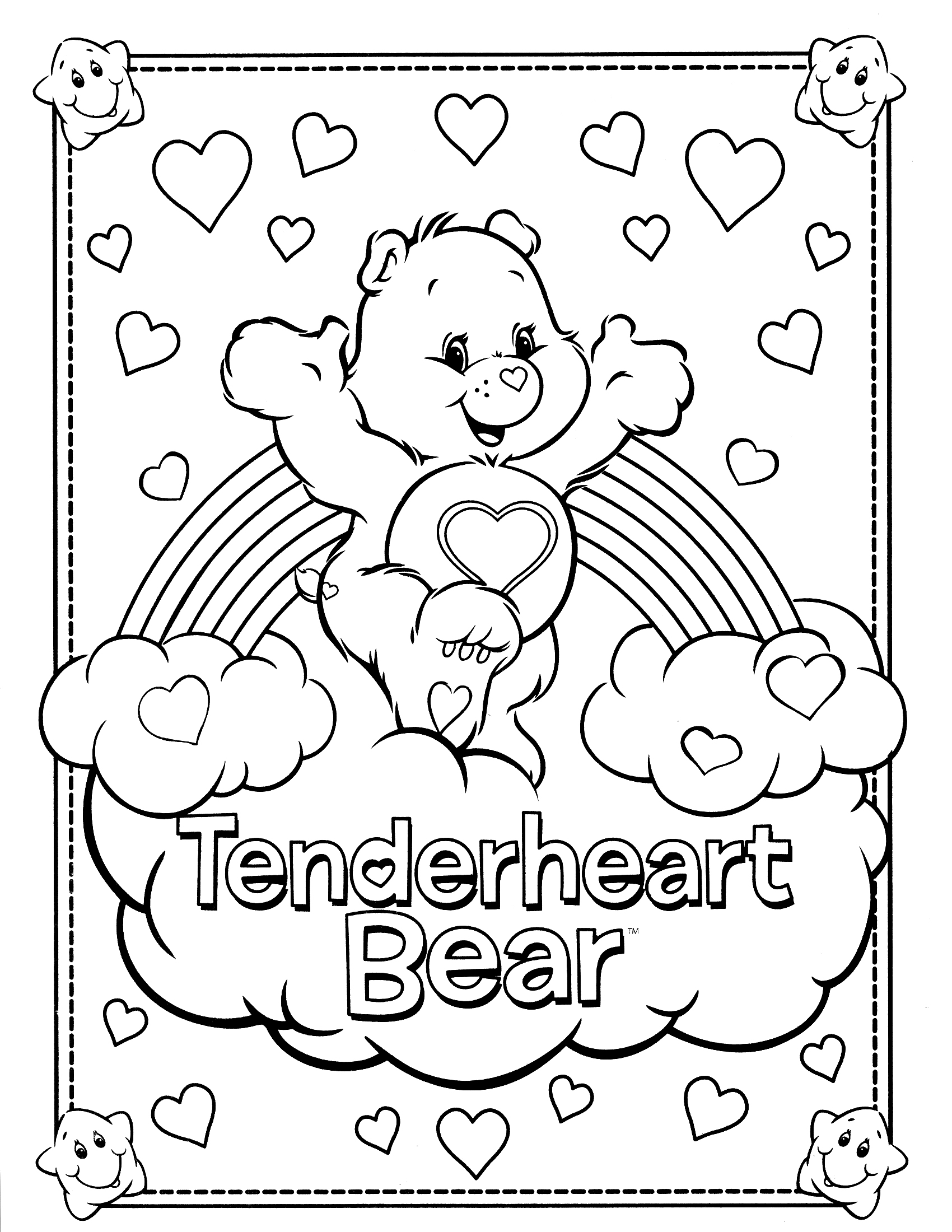 1700x2200 Care Bears Coloring Pages