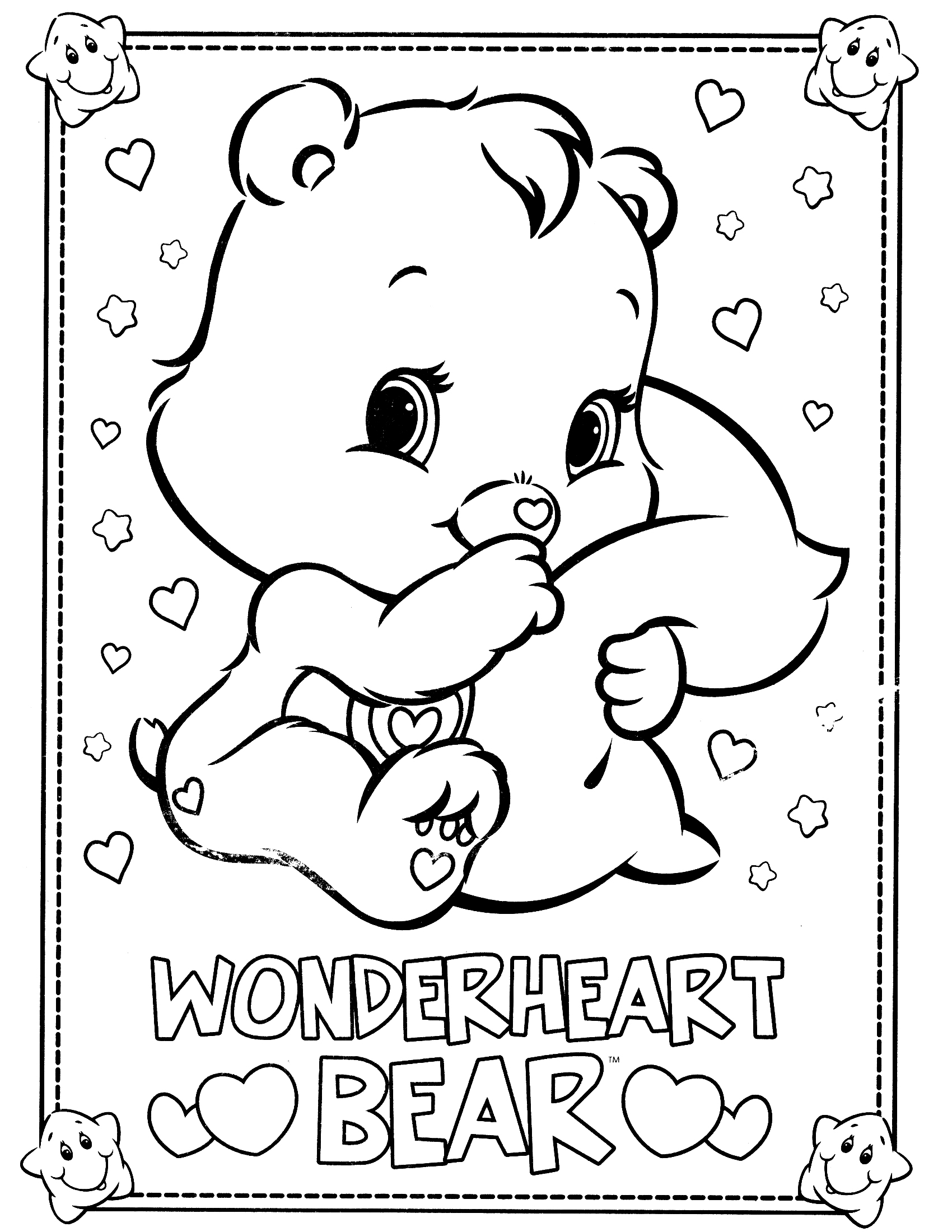 1700x2200 Care Bears Coloring Pages