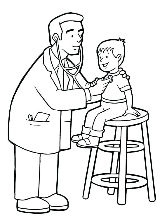 548x738 Career Coloring Pages Doctor Checking Up A Child In Community