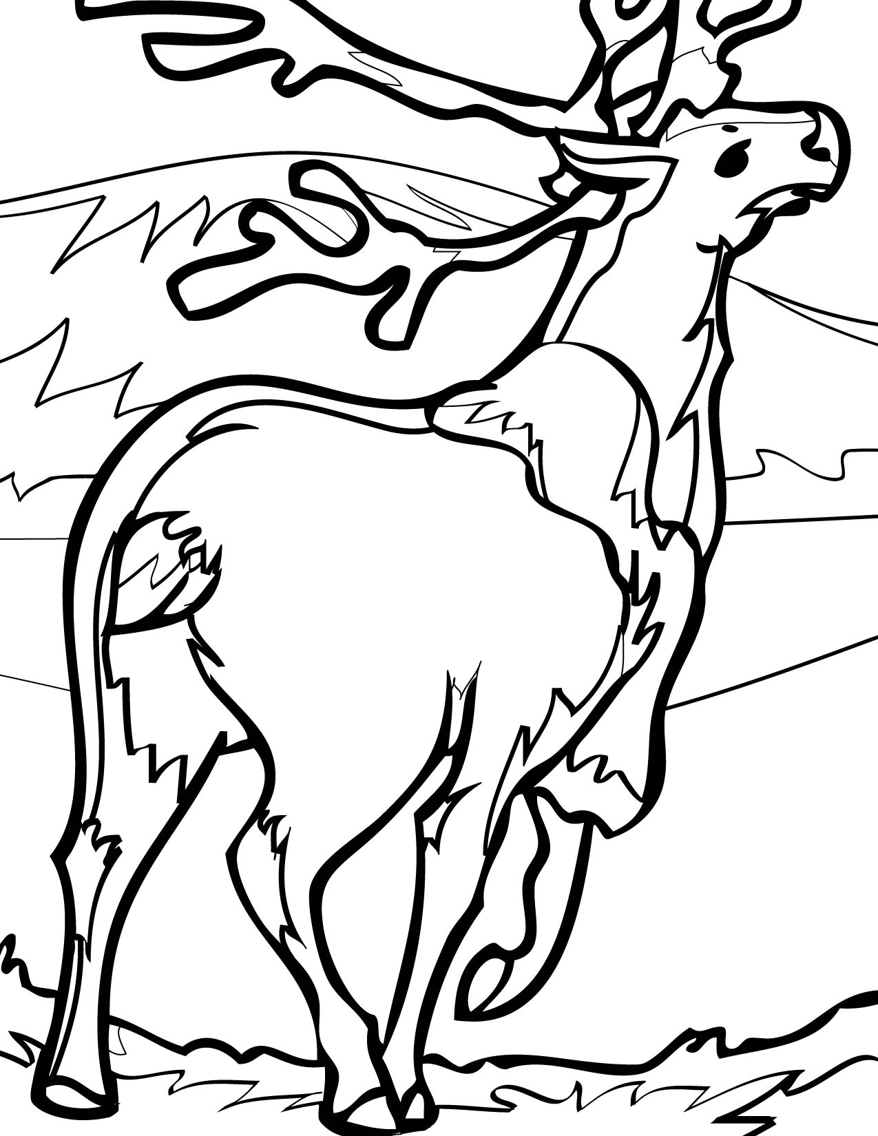 1275x1650 Caribou Coloring Page
