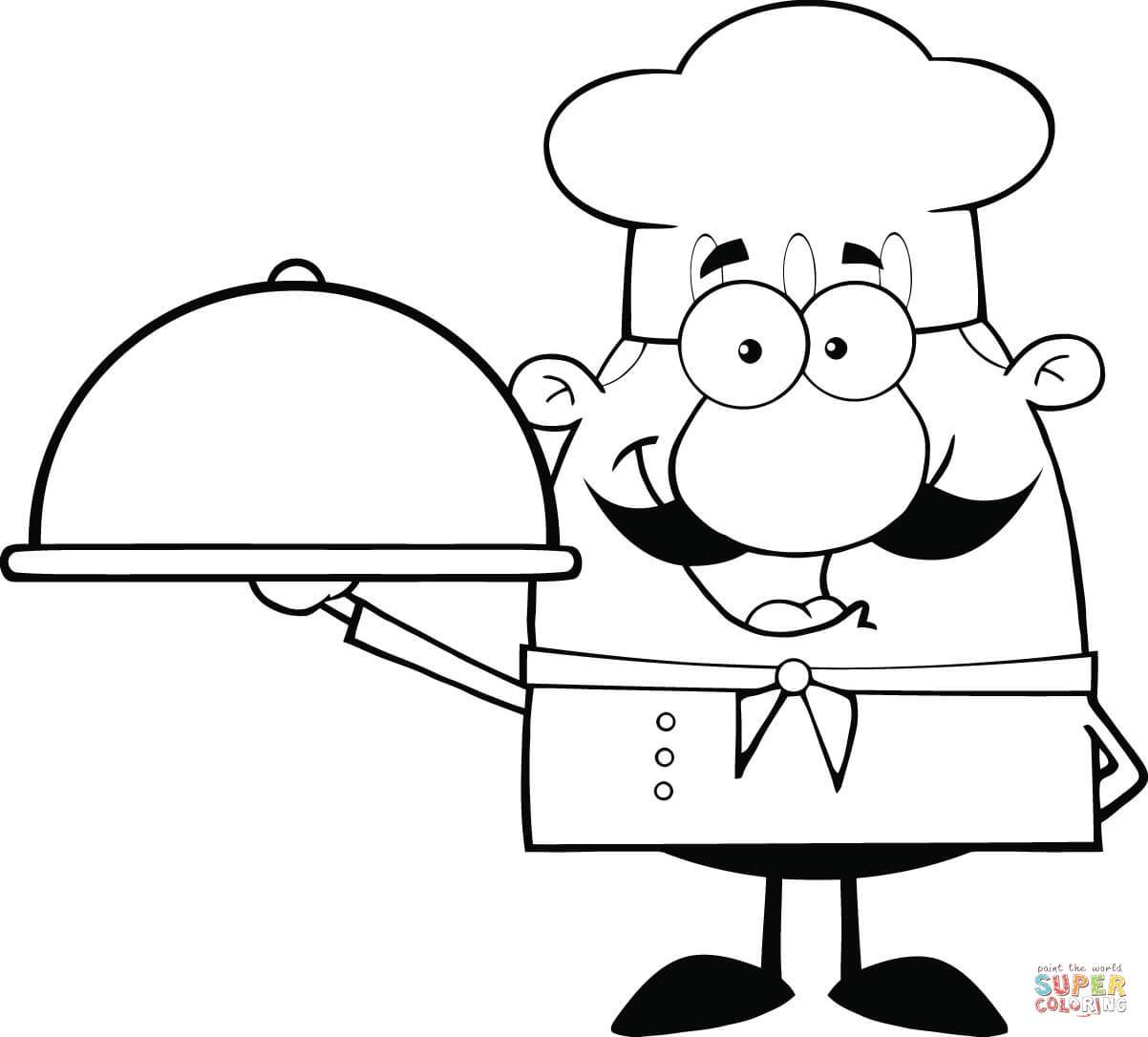 1202x1086 Amazing Vector Of A Cartoon Man Frying Fish Coloring Page Outline