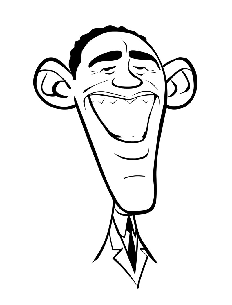 800x1050 Barack Obama Coloring Page
