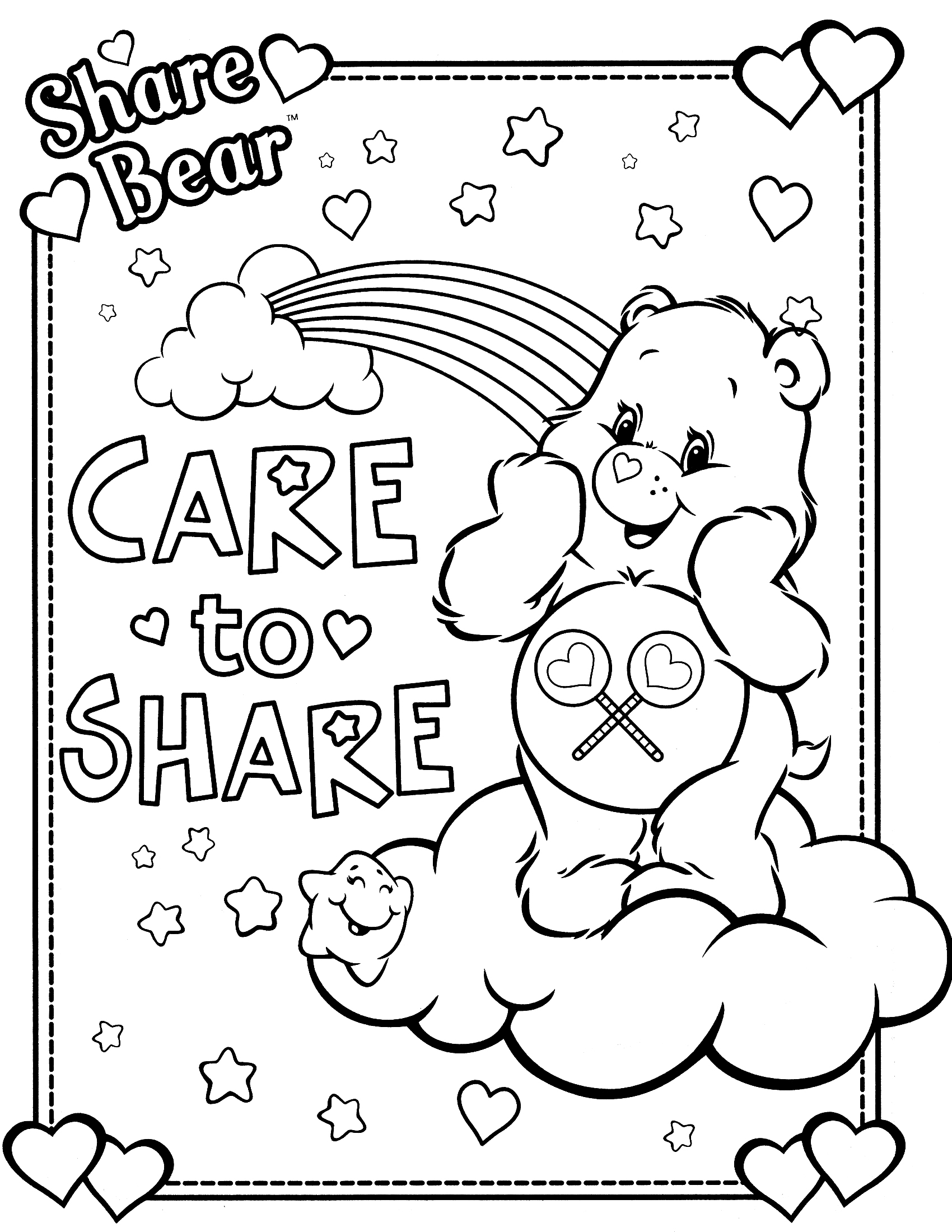 1700x2200 Sampler Care Bear Color Pages Bears Coloring Page 11 Bulletin 2160