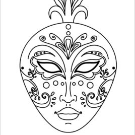 268x268 Mardi Gras Mask Coloring Page Az Coloring Pages Carnival Mask
