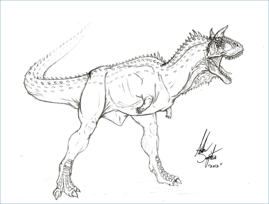 900x683 Carnotaurus Dinosaur Coloring Pages