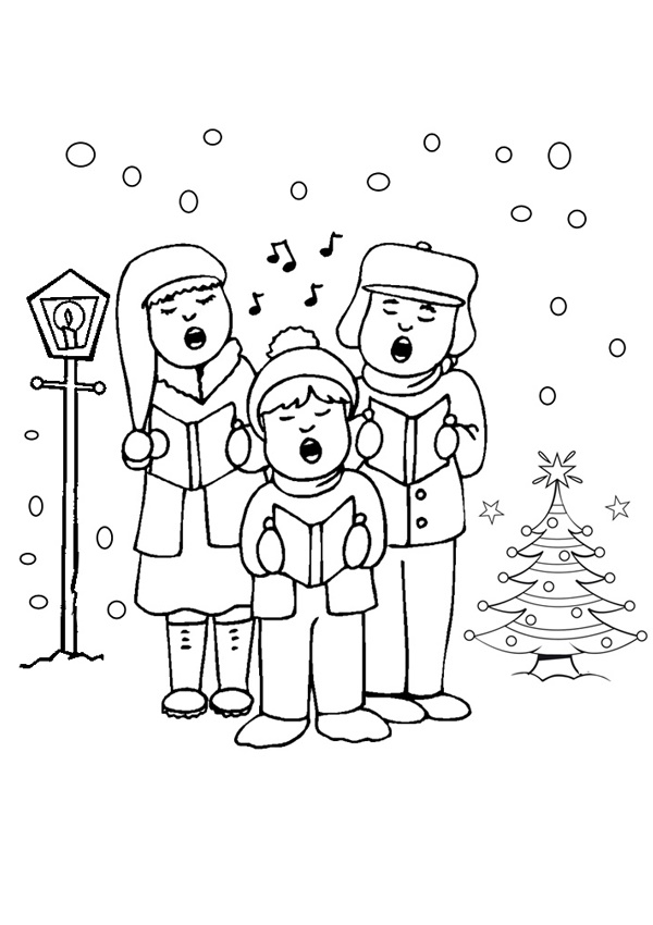 600x850 Carolers Colouring Page Activities Kidspot