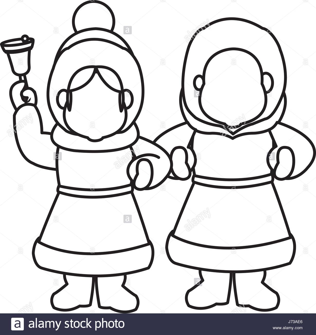 1300x1379 Children Christmas Caroling With Song Book And Bell Stock Vector