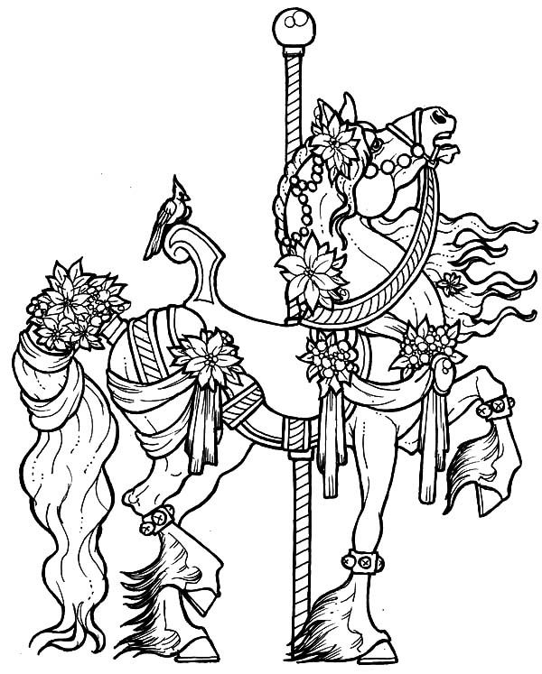 600x747 Carousel Horse Coloring Pages Ilustration Carousel