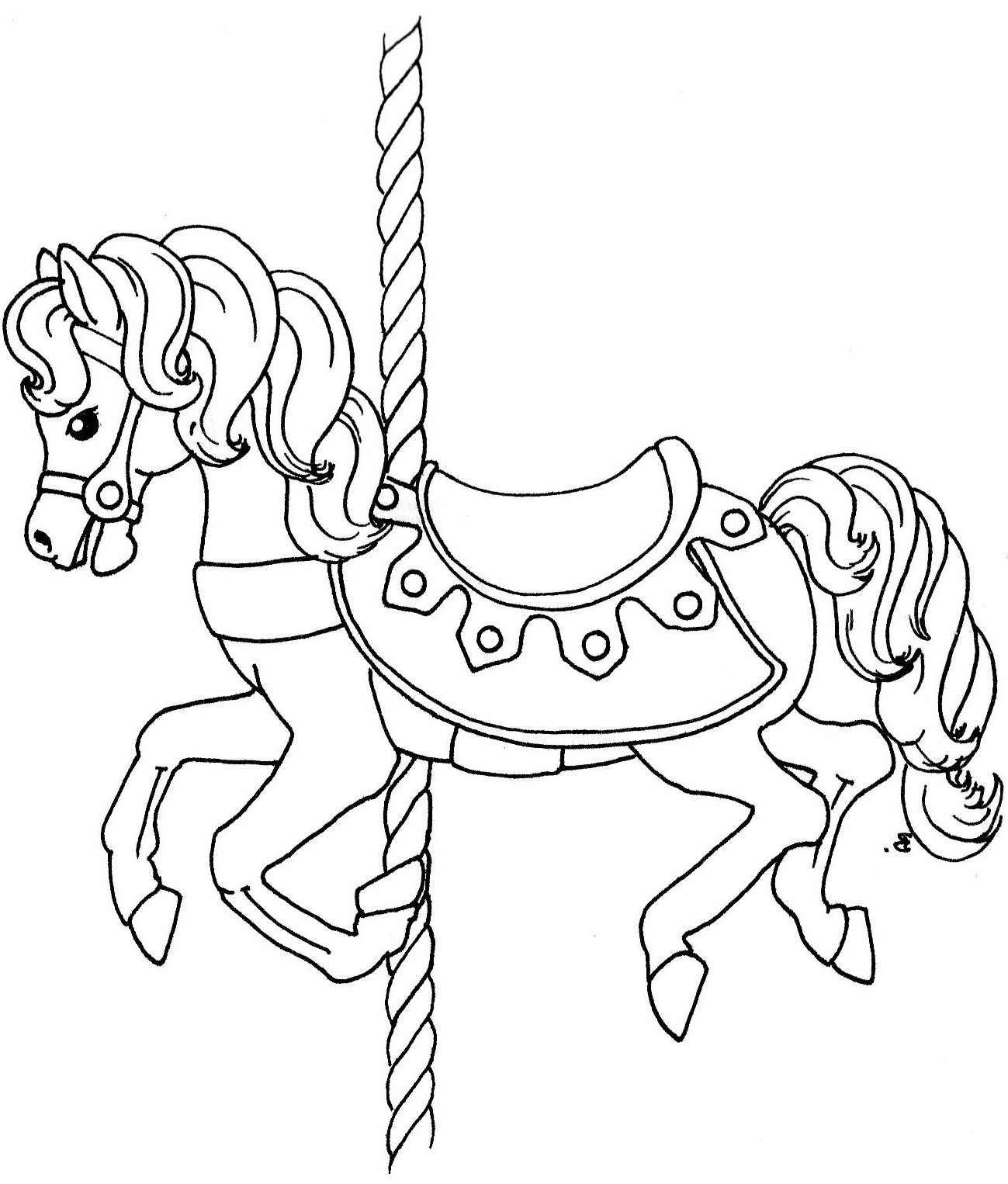 1299x1526 Coloring Pages. Carousel Animals Coloring Pages