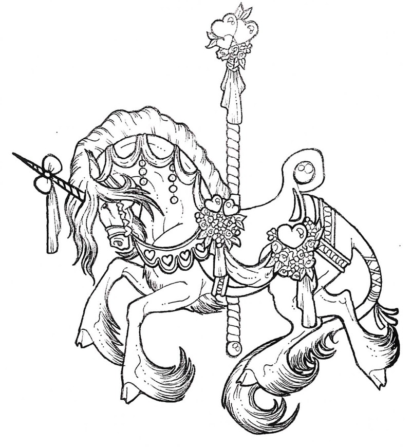 800x870 Carousel Coloring Pages