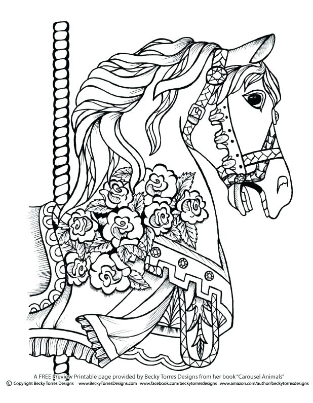 618x795 Carousel Animals Coloring Pages Share This Enchanting Carousel