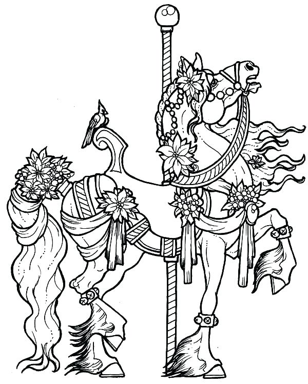 600x747 Carousel Horse Coloring Pages Free Printable Carousel Coloring