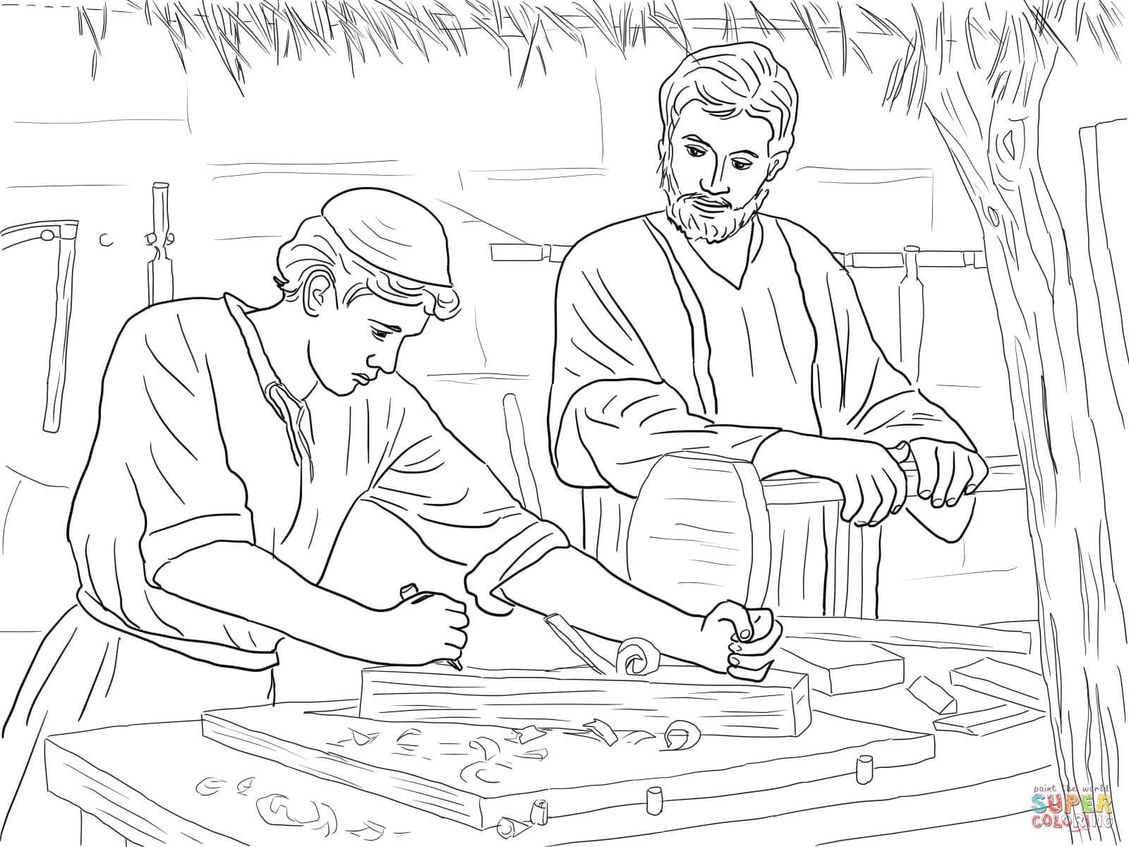 1600x1200 Appealing Jesus Christ The Son Of A Carpenter Coloring Page