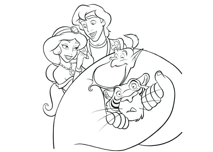700x500 Aladdin And Jasmine In The Night Ride Using Magic Carpet Coloring