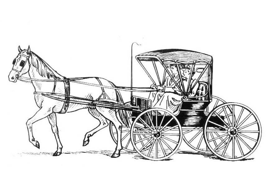875x620 Horse And Carriage Coloring Pages