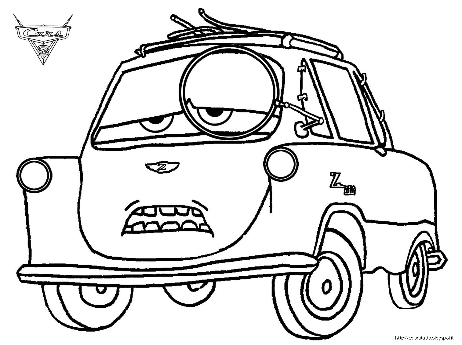1513x1130 Cars Coloring Pages Cars 2 Professor Z Coloring Pages Kids