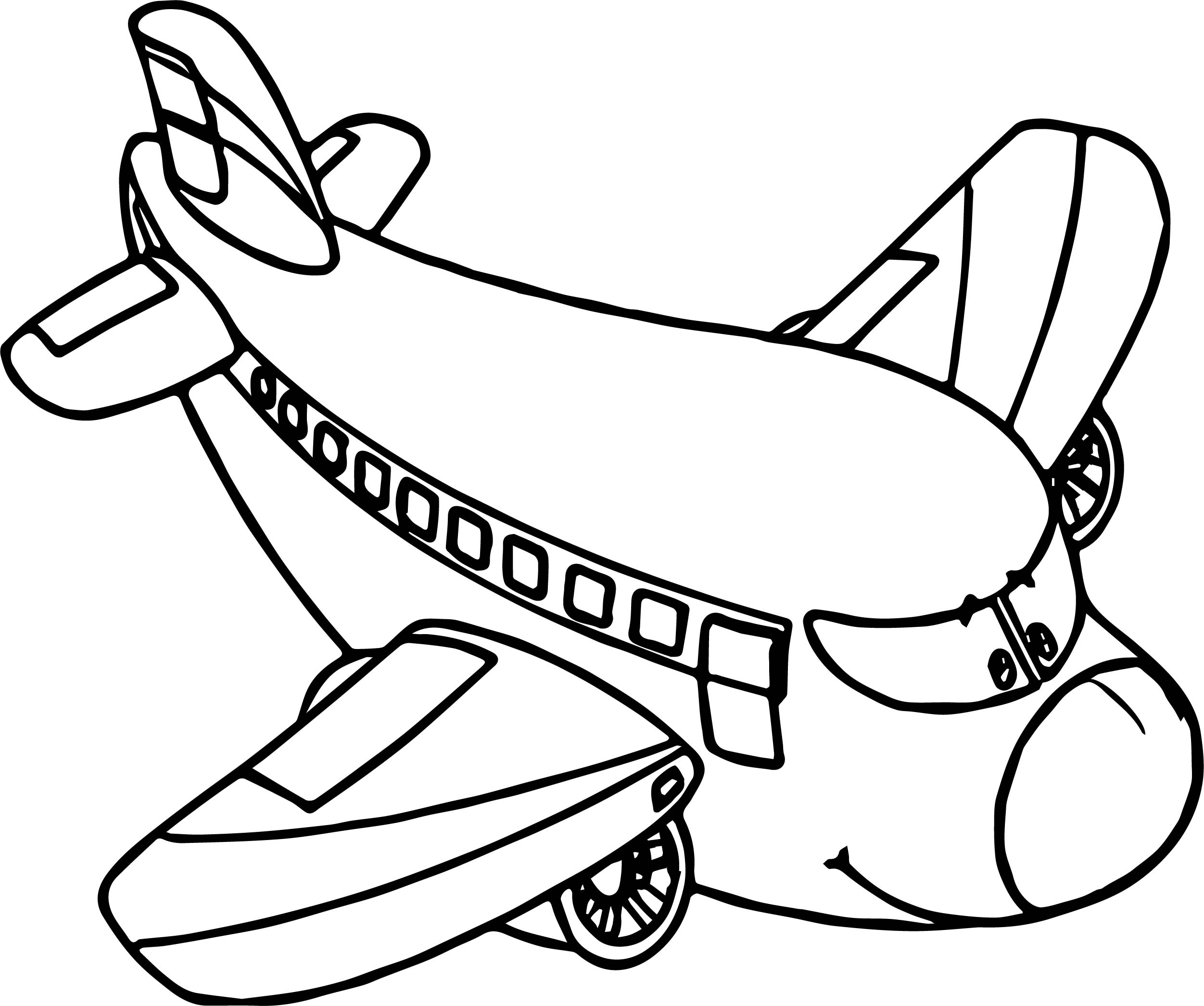 Cartoon Airplane Coloring Pages