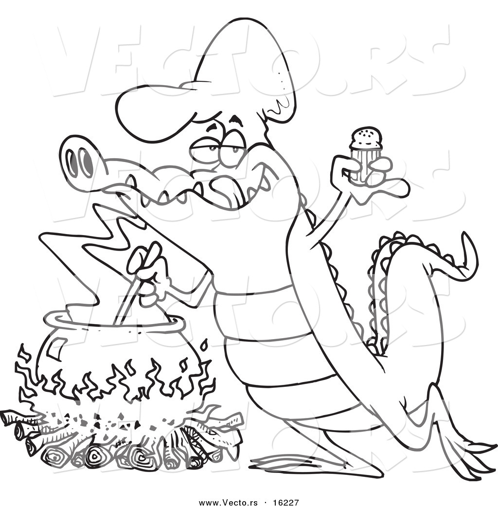 1024x1044 Vector Of A Cartoon Gator Making Soup