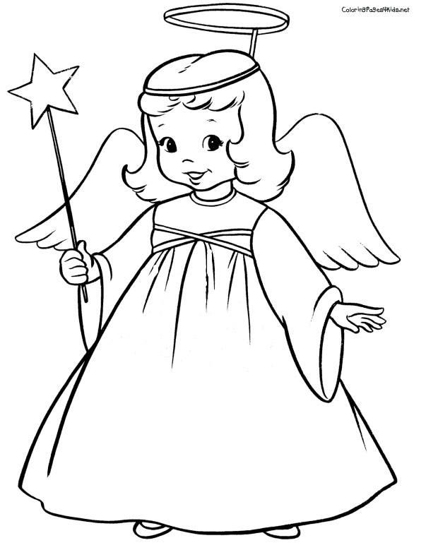 Cartoon Angel Coloring Pages