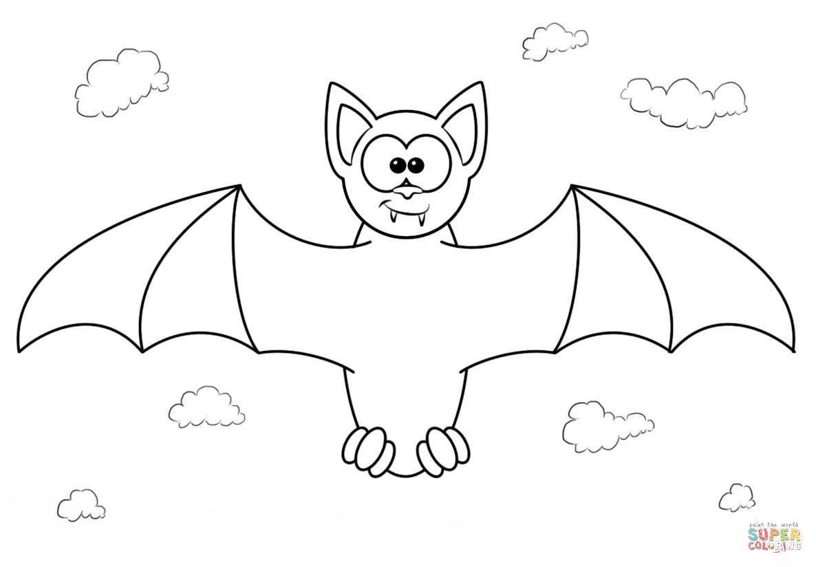 1186x824 Cartoon Bat Drawing Cartoon Vampire Bat Coloring Page Free