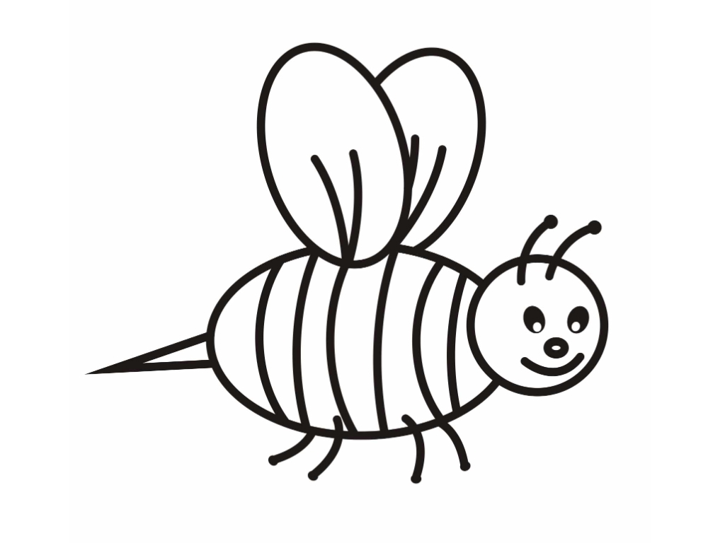 Cartoon Bee Coloring Page