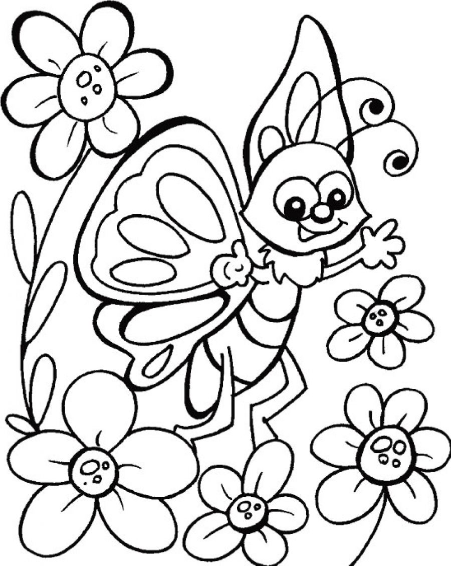 900x1128 Happy Cartoon Butterfly Coloring Pages Urgent