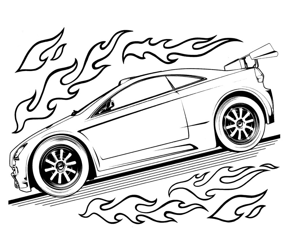 1004x845 Cartoon Car Coloring Pages Free Printable Hot Wheels Coloring