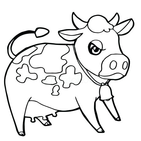 450x450 Cow Coloring Pictures Cartoon Cute Cattle Or Cow Coloring Page